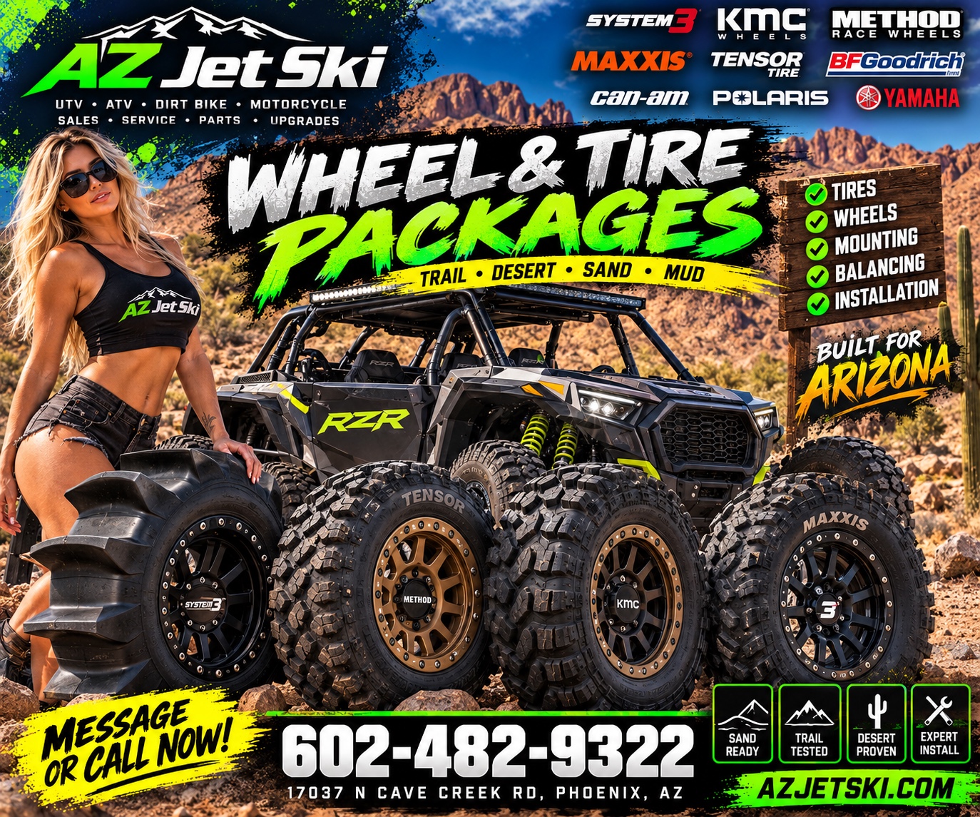 UTV wheel and tire packages for Polaris RZR and other side-by-sides in Phoenix Arizona